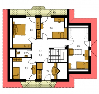 Mirror image | Floor plan of second floor - KLASSIK 127
